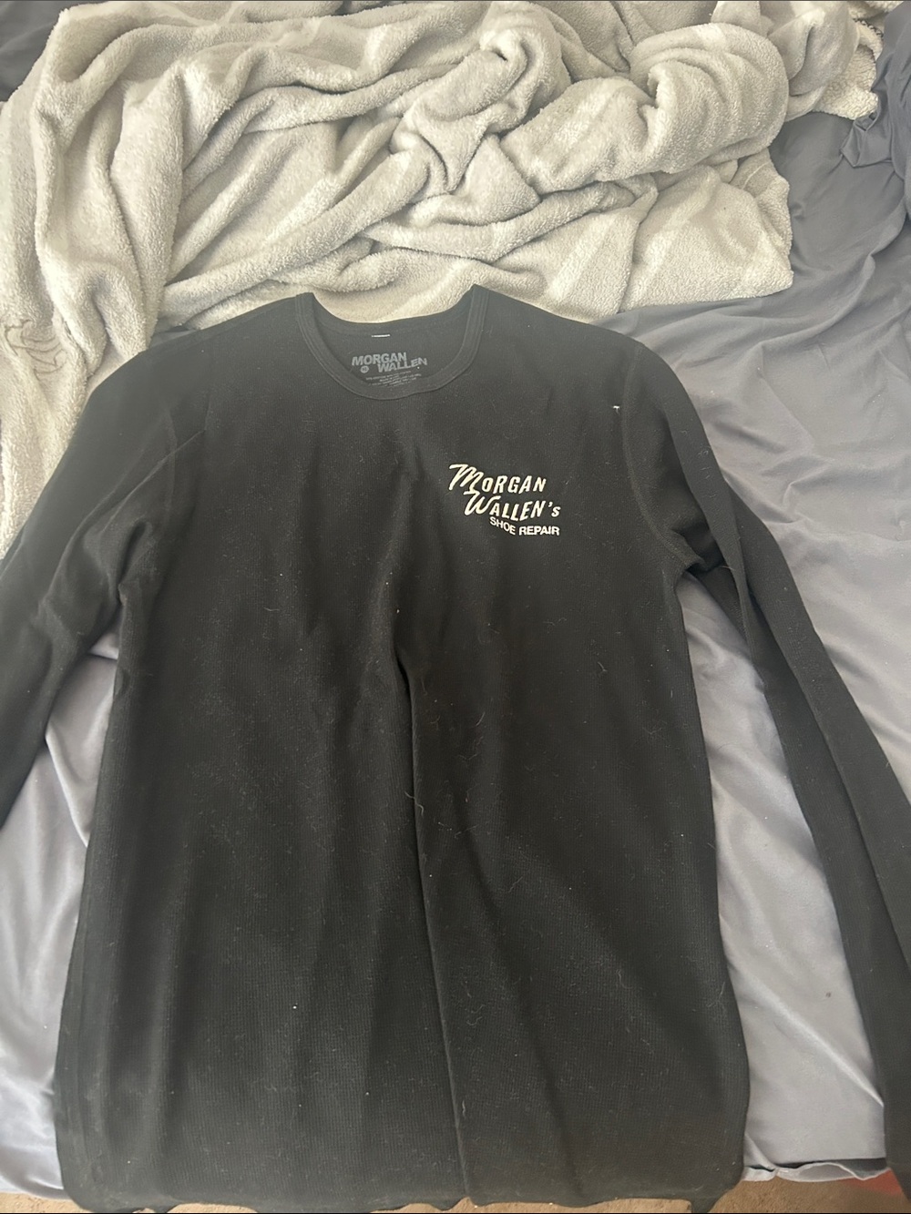 Morgan Wallen Black Long-Sleeve Graphic Crewneck Shirt